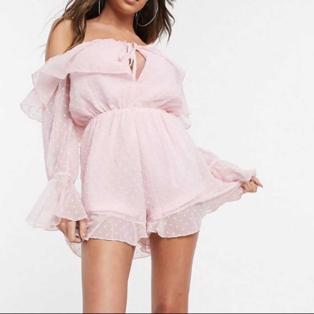 Pink ruffle romper